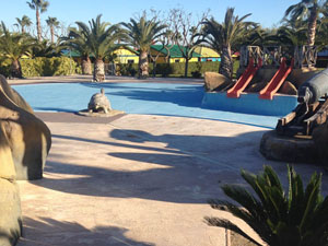 Polished concrete in swimming pool